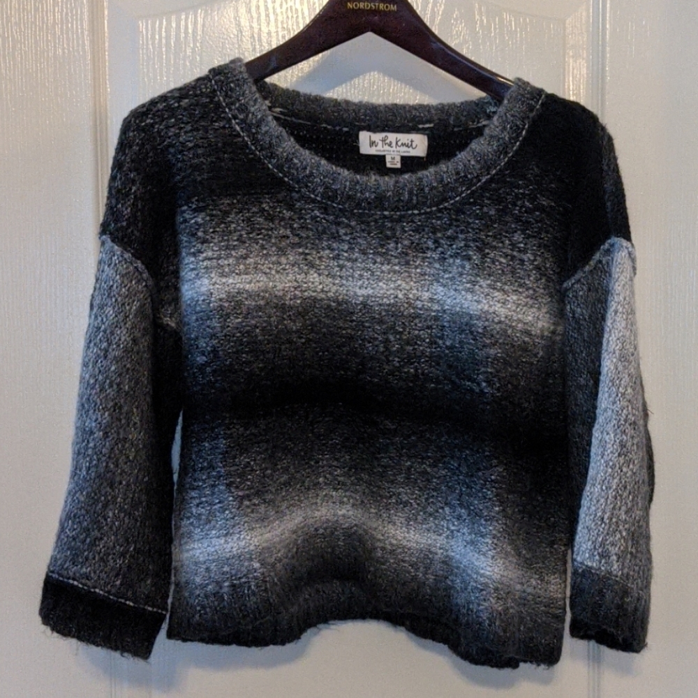 Crop sweater with 3/4" sleeves